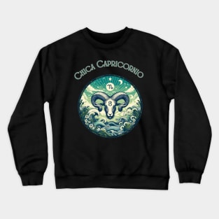 "Capricorn Spanish Cosmic Elegance"- Zodiac Horoscope Star Signs Crewneck Sweatshirt